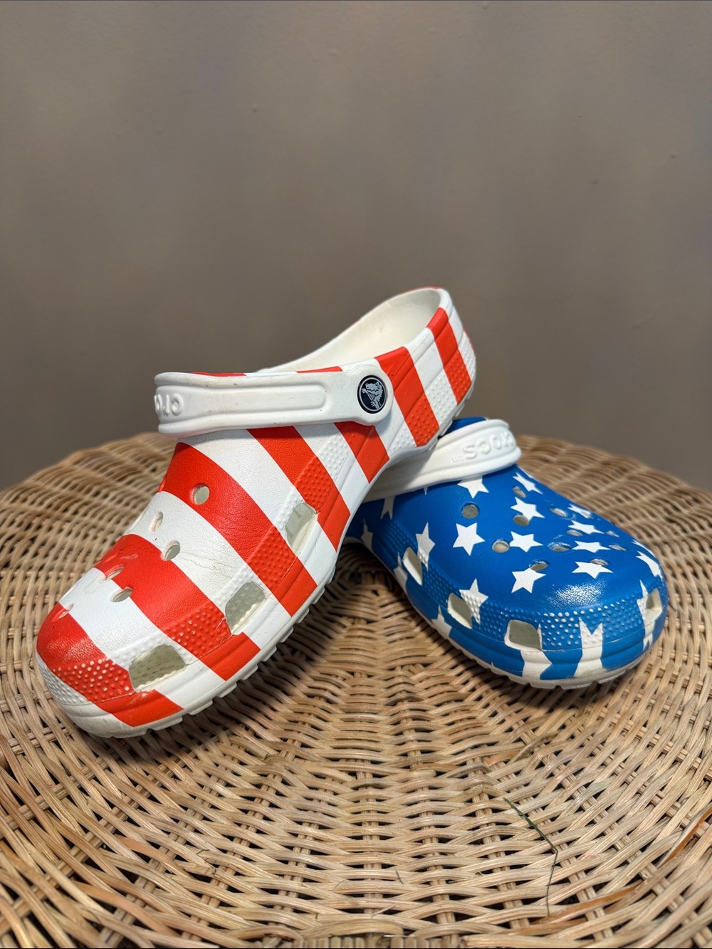 American Flag Clog Sandals - Red, White & Blue